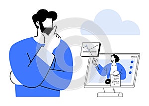 Remote Learning and Online Presentation Concept with Virtual Instructor and Data Sharing