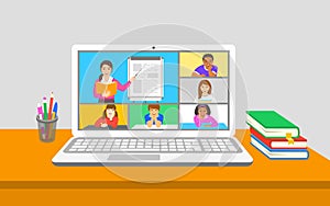 Remote learning virtual class kids teleconference