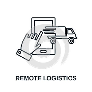 Remote Logistics icon. Line element from industry 4.0 collection. Linear Remote Logistics icon sign for web design