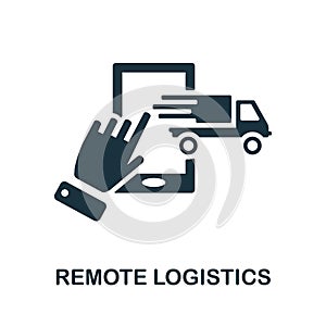 Remote Logistics icon. Monochrome sign from industry 4.0 collection. Creative Remote Logistics icon illustration for web