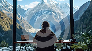 Remote Office Setup with Breathtaking Mountain View