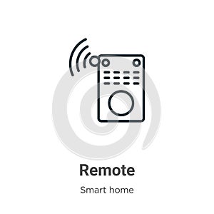 Remote outline vector icon. Thin line black remote icon, flat vector simple element illustration from editable smart house concept