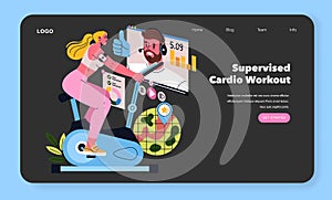 Remote Personal Training. Flat Vector