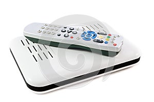 Remote and Receiver for Internet TV on white side view