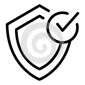 Remote secyrity shield icon, outline style