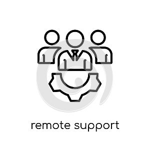 remote support icon. Trendy modern flat linear vector remote sup