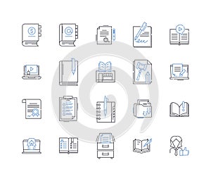 remote teaching line icons collection. Virtual, Online, Distance, E-Learning, Digital, Synchronous, Asynchronous vector