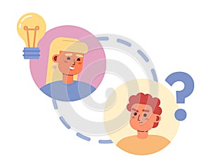 Remote team building activity flat concept vector spot illustration