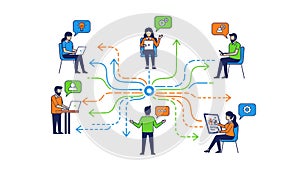 Remote team collaboration concept