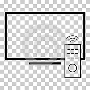 Remote tv device icon, control technology media television sign, web digital vector illustration