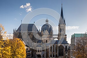 Remote view of the Aachen Cathedral with Palatine Chapel. photo