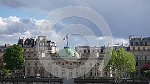 Remote view palace of Legion of Honor in Paris (Palais de la Legion d'honneur). Parisian palace complex in