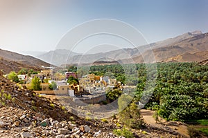 A remote village with its oasis and palm dates plantation in Oman - 2