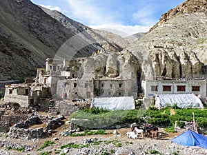 Remote village in the valley of Markah in the remote Ladakh in India.