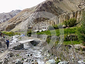 Remote village in the valley of Markah in Ladakh in India.