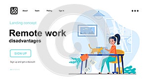 Remote work disadvantages web concept