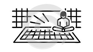 Remote Work Efficiency and Digital Learning Environment Icon, vector design Generative AI
