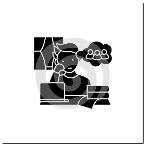 Remote work glyph icon