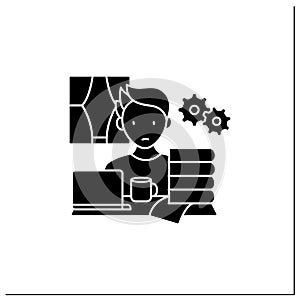 Remote work glyph icon