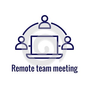 Remote work icon showing work from home concept