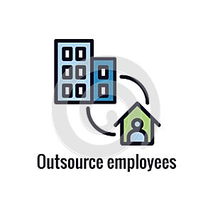 Remote work icon showing work from home concept