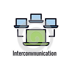 Remote work icon showing work from home concept