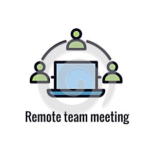 Remote work icon showing work from home concept