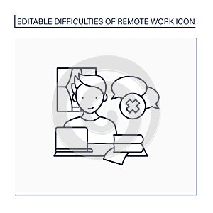 Remote work line icon
