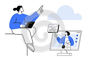 Remote Work and Online Learning Concept Digital Collaboration and Communication