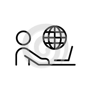 Remote Work outline vector icon