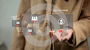 Remote Work Video Conference Global Team Connection