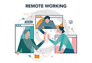 Remote working concept. Telework and global outsourcing, photo
