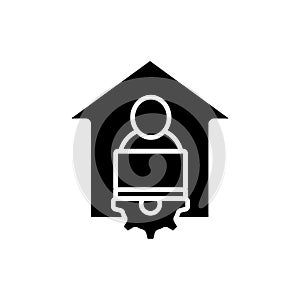 Remote working glyph icon