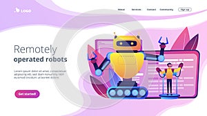 Remotely operated robots concept landing page.