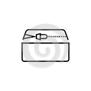 Removable mattress cover with zip-fastener icon. Health sleep vector illustration photo