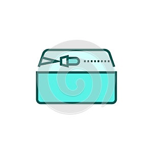 Removable mattress cover with zip-fastener icon. Health sleep vector illustration. photo