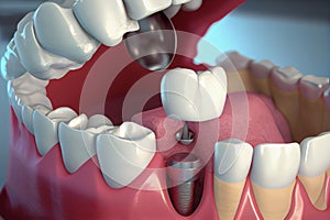 Removable partial denture. Medically accurate tooth.generative ai