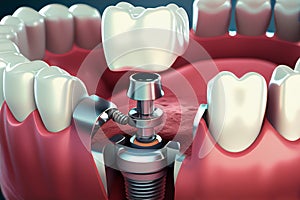 Removable partial denture. Medically accurate tooth.generative ai