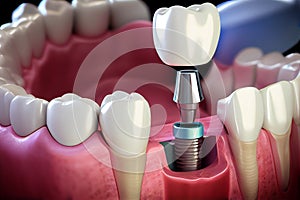 Removable partial denture. Medically accurate tooth.generative ai