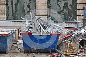 Removal of debris. Construction waste. Building demolition. Deva