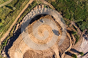 Removal of overburden on a piece of land before sand pit mining