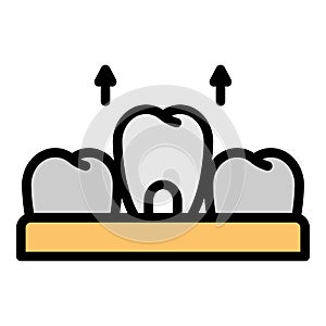 Removal of a tooth icon color outline vector