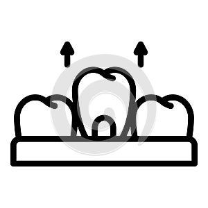 Removal of a tooth icon, outline style