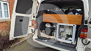 A removals van packed full of household clearance goods