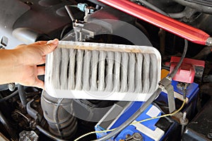 Remove air filter of car