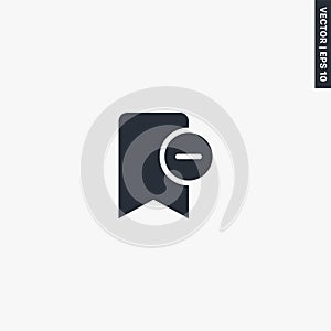 Remove bookmark, premium quality flat icon