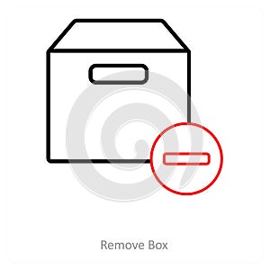 Remove box and package icon concept