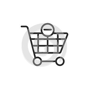 Remove from cart, icon in line design. Remove, cart, delete, shopping, remove-item, ecommerce, checkout on white