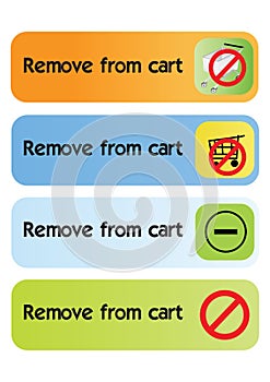 Remove from cart - vector photo
