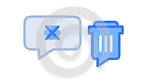 Remove chat message or conversation icon, vector design Generative AI